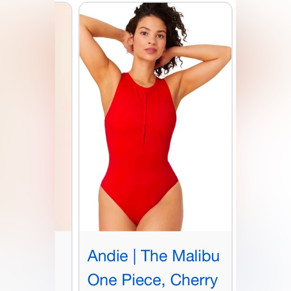 NWT Andie “Malibu” suit - cherry red